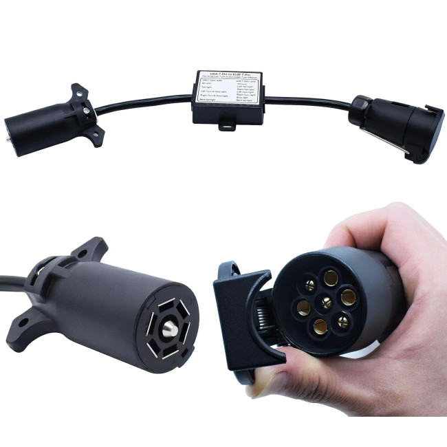 Адаптер-перехідник HP-trailer TLC77P-1 з американських розеток на євро-вилку 7 контактів (3145)