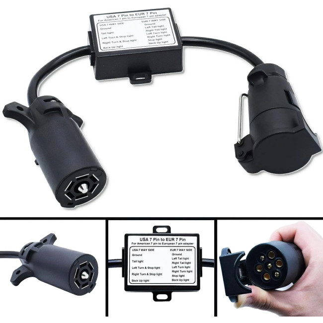 Адаптер-перехідник HP-trailer TLC77P-1 з американських розеток на євро-вилку 7 контактів (3145)