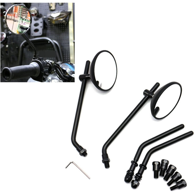 Алюминиевые черные классические боковые зеркала GBAPYUSK заднего вида для мотоцикла (4052)