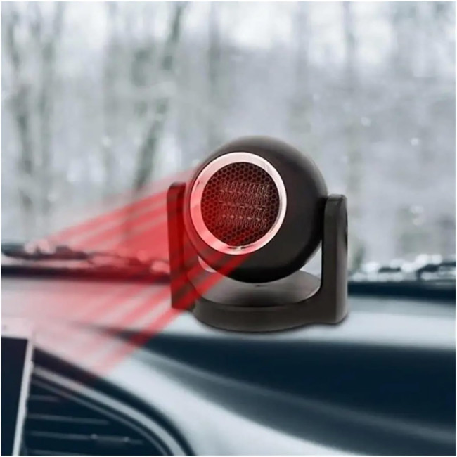 Автомобильный воздушный обогреватель лобового стекла NanDeZ 12V портативный автомобильный обогреватель 360 градусов поворотный, черный (0153)