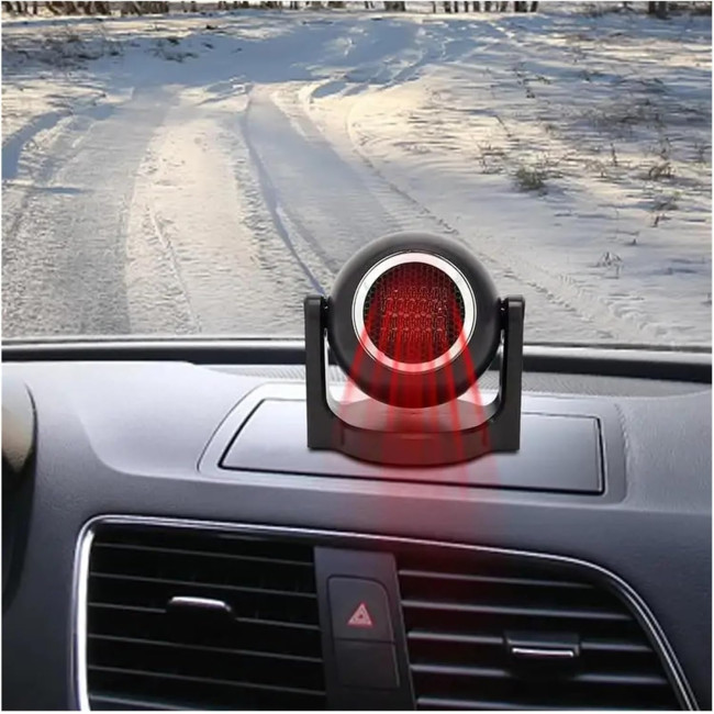 Автомобильный воздушный обогреватель лобового стекла NanDeZ 12V портативный автомобильный обогреватель 360 градусов поворотный, черный (0153)