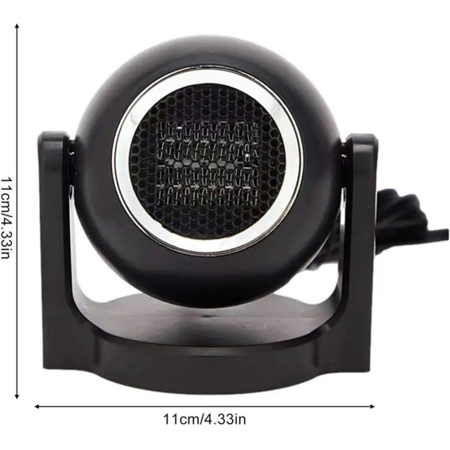 Автомобильный воздушный обогреватель лобового стекла NanDeZ 12V портативный автомобильный обогреватель 360 градусов поворотный, черный (0153)