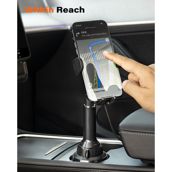 Автомобільний тримач для  телефону APPS2Car H9-C04 з функцією заряджання, чорний (3026)