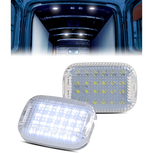 Білі світлодіодні плафони PWOBVZ для салону, купольної підсвітки для Ford Transit (4012)