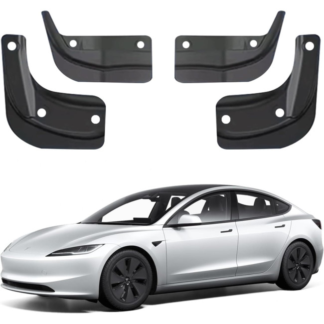 Бризковики Ywooon ‎YW-TSL-MudFlaps-M3-Highland для Tesla Model 3, чорні (4066)