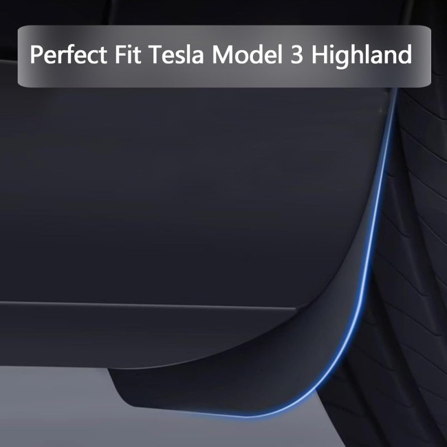 Бризковики Ywooon ‎YW-TSL-MudFlaps-M3-Highland для Tesla Model 3, чорні (4066)