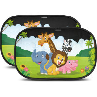 Детский автомобильный солнцезащитный тент CARAMAZ Safari_cups25 с защитой от солнца 48 x 30 см с присоской (2143)