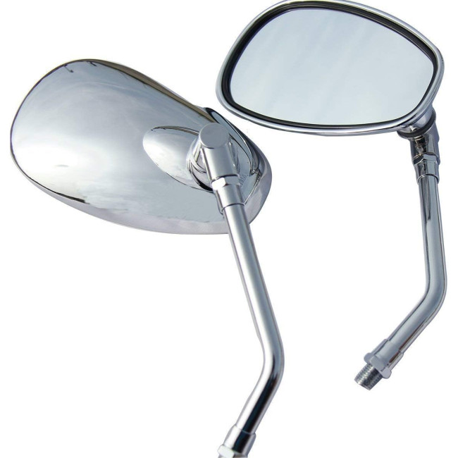 Зеркала MotorToGo MRZBH-Ruckus50NPS50S для мотоцикла, совместимые с Honda Ruckus 50 NPS50S, хром (4036)