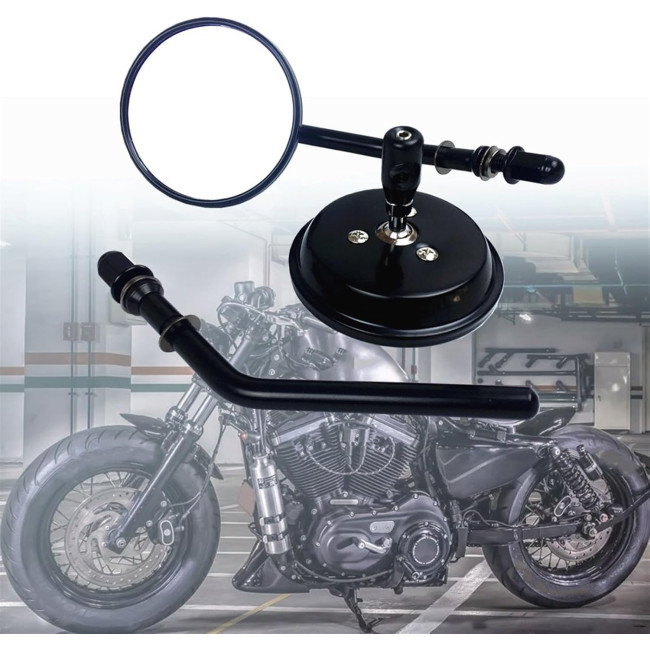Дзеркало заднього виду для мотоцикла Harley Dyna Bobber Chopper Old School 1982-2018, чорний (2169)