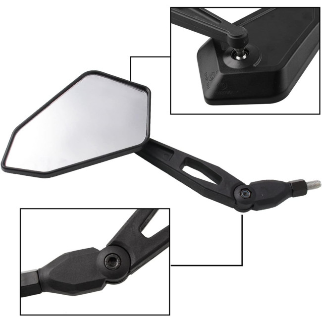 Дзеркало заднього виду UBAKWE для мотоцикла, чорне (4038)