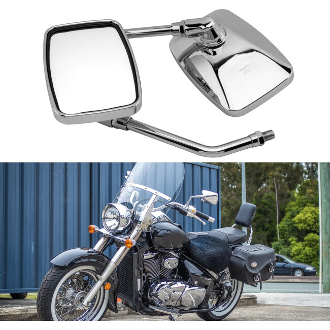 Хромоване дзеркало заднього виду BREDUXSER ‎JRTEU508-509 на кермо мотоцикла (4048)