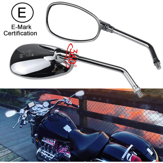 Хромоване дзеркало заднього виду BREDUXSER ‎JRTEU508 на кермі мотоцикла M10 M8 (2170)