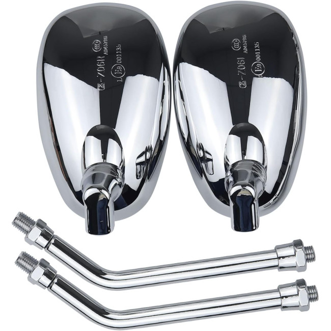 Хромоване дзеркало заднього виду BREDUXSER ‎JRTEU508 на кермі мотоцикла M10 M8 (2170)