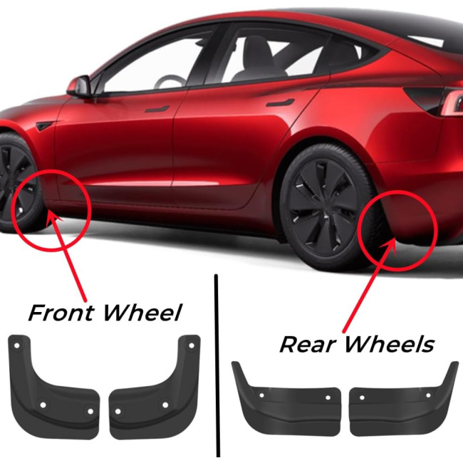 Комплект із 4 бризковиків AzulLanse для Model 3 2024 (2164)