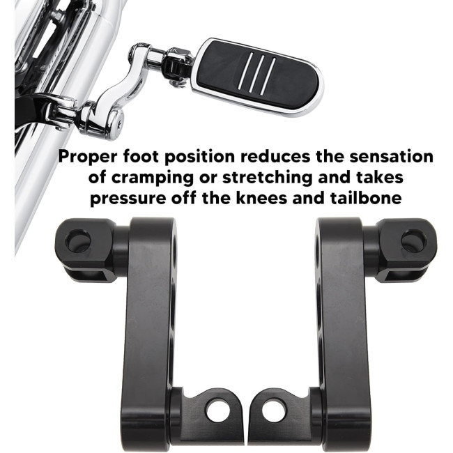 Кронштейн підніжки ZIZEV Highway, регульований на 360° кронштейн підніжки, стійкий до тріщин, для туристичних мотоциклів, чорний (0171)