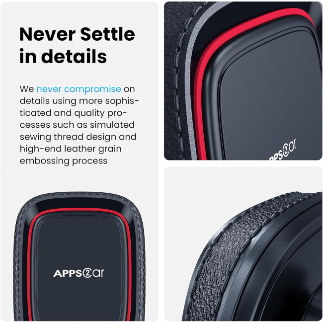 Магнітне кріплення для телефону APPS2Car M02 Pro-S02 для автомобіля, чорно-червоний (3021)