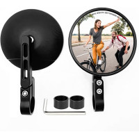 MeYuxg комплект із 2 круглих дзеркал MYX-HSJ2pc-034-BJ20 на торці керма, чорний (5064)