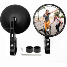 MeYuxg комплект із 2 круглих дзеркал MYX-HSJ2pc-034-BJ20 на торці керма, чорний (5064)