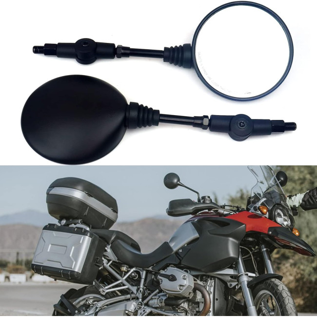 Мотоциклетні складні круглі дзеркала YOUNDERM YD1555001 заднього виду для Honda Suzuki Valkyrie Road V Star, чорні (2168)