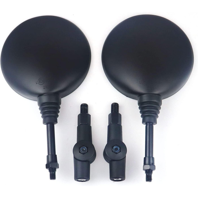 Мотоциклетні складні круглі дзеркала YOUNDERM YD1555001 заднього виду для Honda Suzuki Valkyrie Road V Star, чорні (2168)