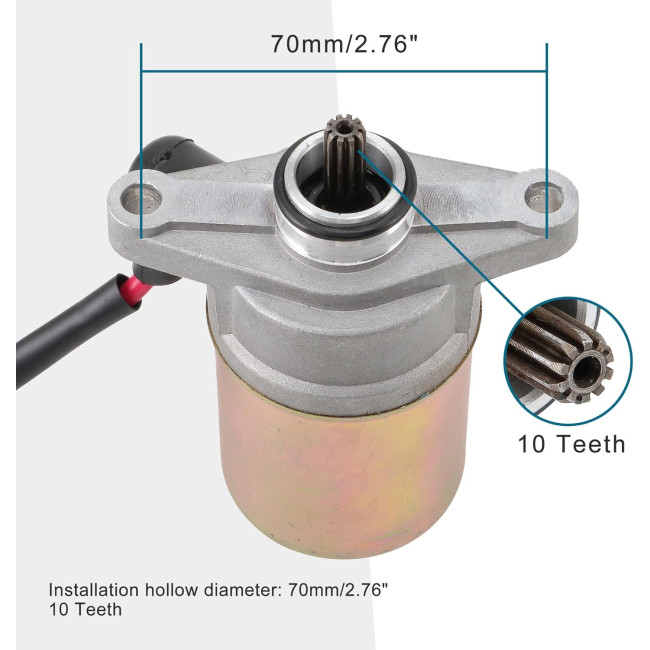 Мотоциклетный металлический двигатель стартера GOOFIT HB09-172 замена для GY6 48cc 50cc 80cc (4014)