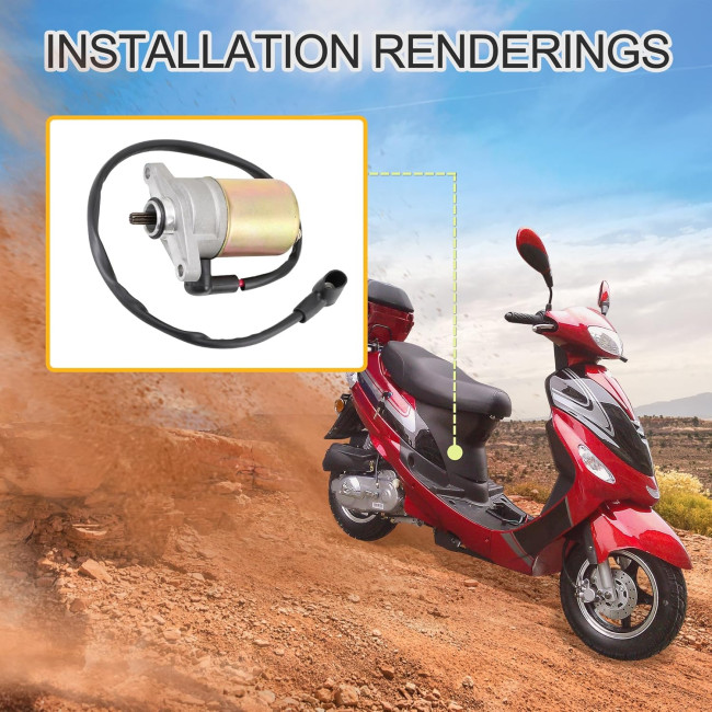 Мотоциклетный металлический двигатель стартера GOOFIT HB09-172 замена для GY6 48cc 50cc 80cc (4014)