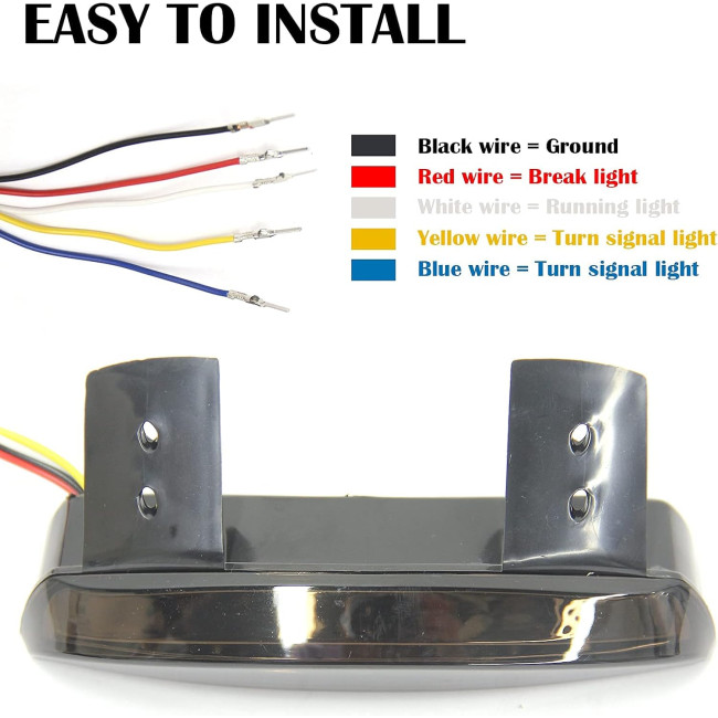 Мотоциклетний світлодіодний задній ліхтар JMTBNO KKEUJMEE091 для Sportster XL883N 1200N, чорний (4045)