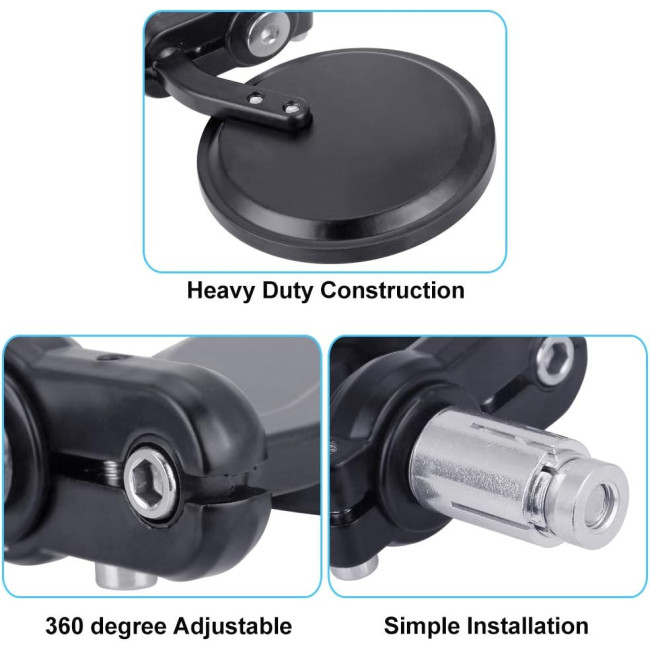 Набір із 2 круглих дзеркал заднього виду LYTIVAGEN ‎L-20201205 на кермо мотоцикла, чорний (4058)