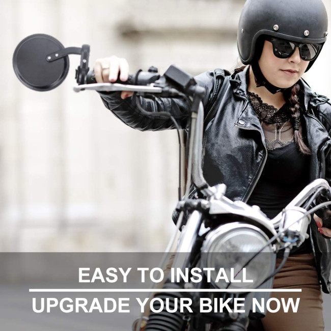 Набір із 2 круглих дзеркал заднього виду LYTIVAGEN ‎L-20201205 на кермо мотоцикла, чорний (4058)