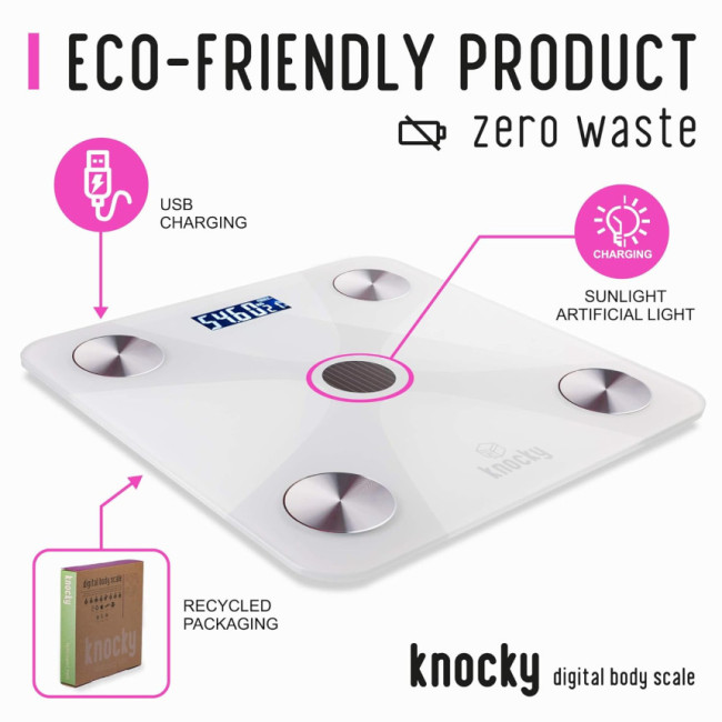 Цифрові смарт-ваги ІМТ KNOCKY WHITE (my-2061)