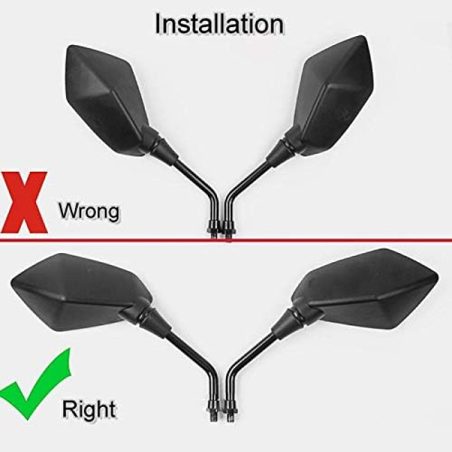 Пара універсальних дзеркал заднього виду Kaser MOTO-F0042 для мотоциклів з гвинтом 8 мм, чорні (3196)