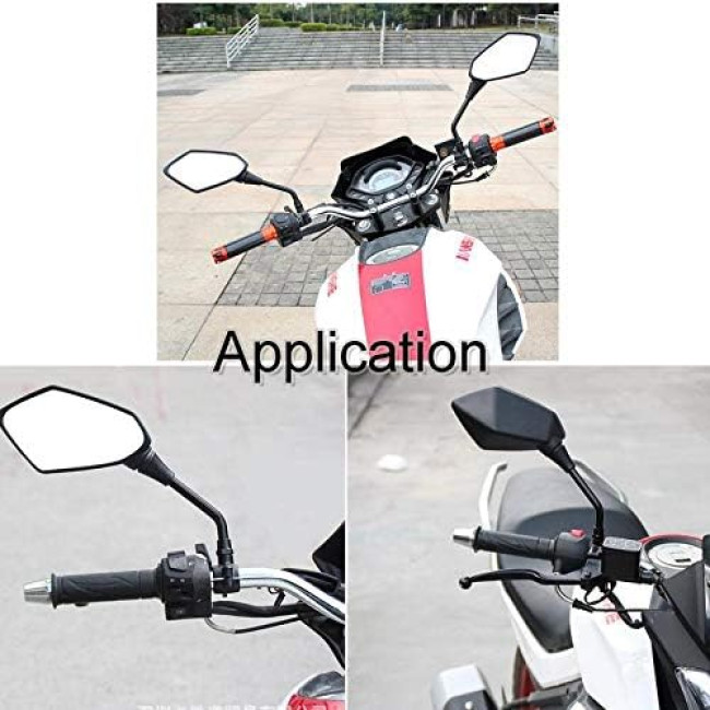 Пара універсальних дзеркал заднього виду Kaser MOTO-F0042 для мотоциклів з гвинтом 8 мм, чорні (3196)