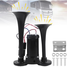 Подвійний трубний пневматичний клаксон GBKDQQ GMT263-laba з компресором для вантажівок (2145)