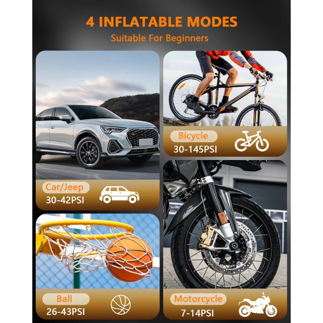 Портативный воздушный компрессор SERVOMASTER SM02 для накачки шин, черный (4128)