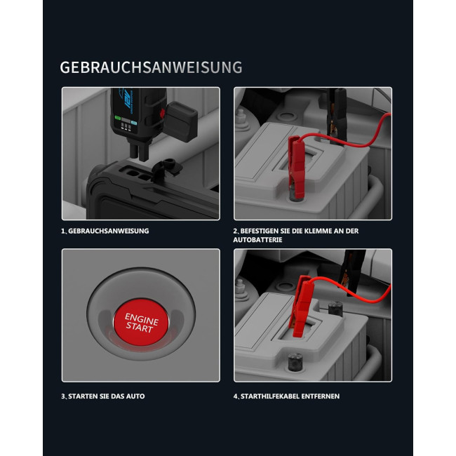 Портативний стартерний кабель GREEN KEEPER ‎GK-J1202 та підсилювач 2000 A 12 В (3148)