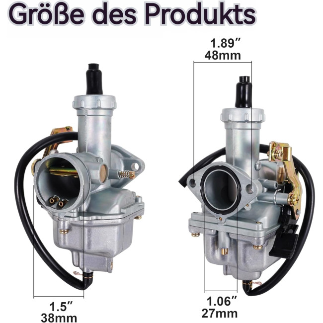 RUTU Карбюратор PZ27, підходить для CG 125cc 150cc 200cc 250cc 4-тактних ATV Go Kart Dirt Bike (5139)