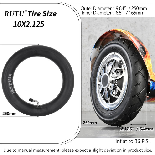 RUTU Внутрішні камери ‎RUTUTY09X2, 10x2 10x2.125, 2 шт (5140)