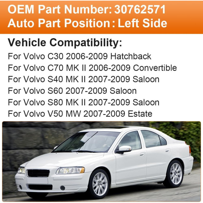 Senzeal Захисне скло лівого дзеркала з підігрівом для Volvo, ліве (5080)