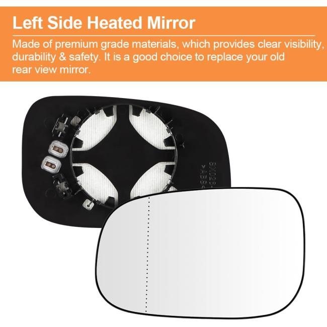 Senzeal Захисне скло лівого дзеркала з підігрівом для Volvo, ліве (5080)