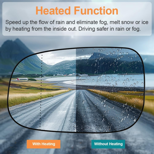 Senzeal Захисне скло лівого дзеркала з підігрівом для Volvo, ліве (5080)