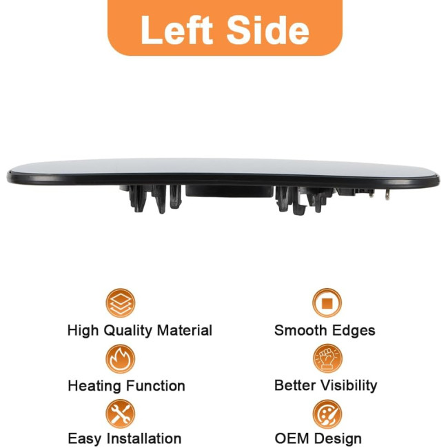 Senzeal Захисне скло лівого дзеркала з підігрівом для Volvo, ліве (5080)