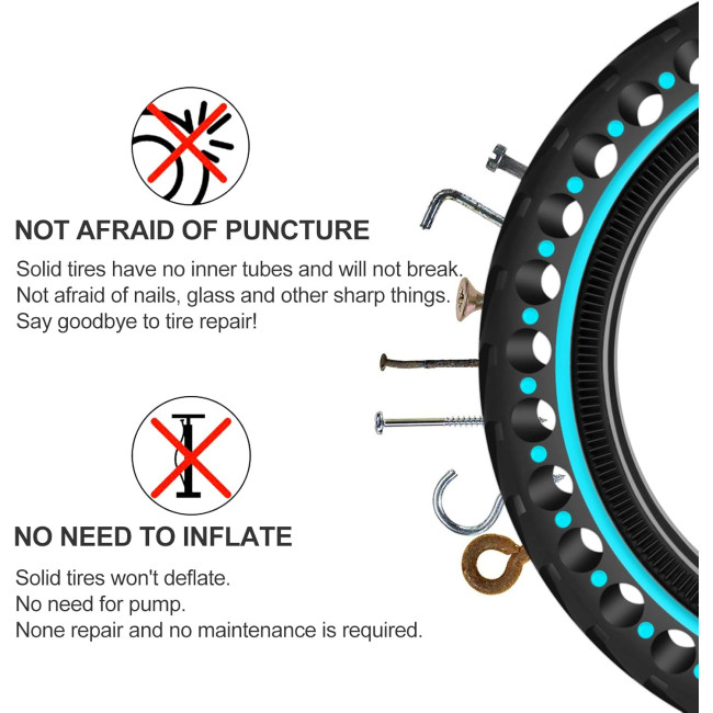 Суцільні шини BANGTING 2 шт. 8,5x2 дюйма для електричного самоката, шина 8 1/2 x2 (3062)