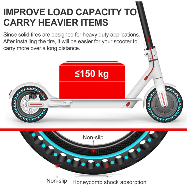 Суцільні шини BANGTING 2 шт. 8,5x2 дюйма для електричного самоката, шина 8 1/2 x2 (3062)