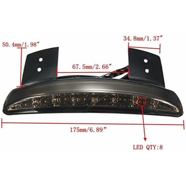 Світлодіодний стоп-сигнал Alamor Smoke 12V для Harley Davidson, чорний (2176)