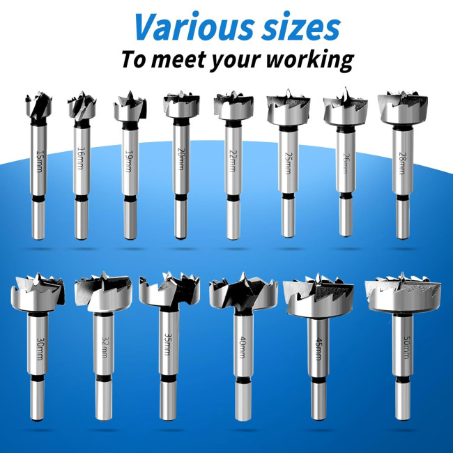 Свердло Форстнера HAIMAYEE 19 мм  плоскокриле свердло з багатьма зубцями для дерева (4135)