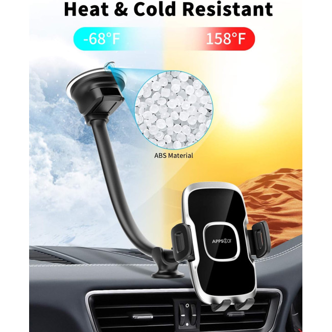 Тримач для телефону APPS2Car на лобове скло, чорний (3030)