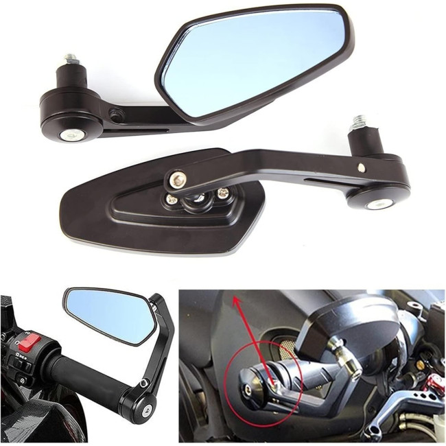 Універсальні алюмінієві дзеркала заднього виду TKHKRURKDA для мотоцикла, чорні (2190)