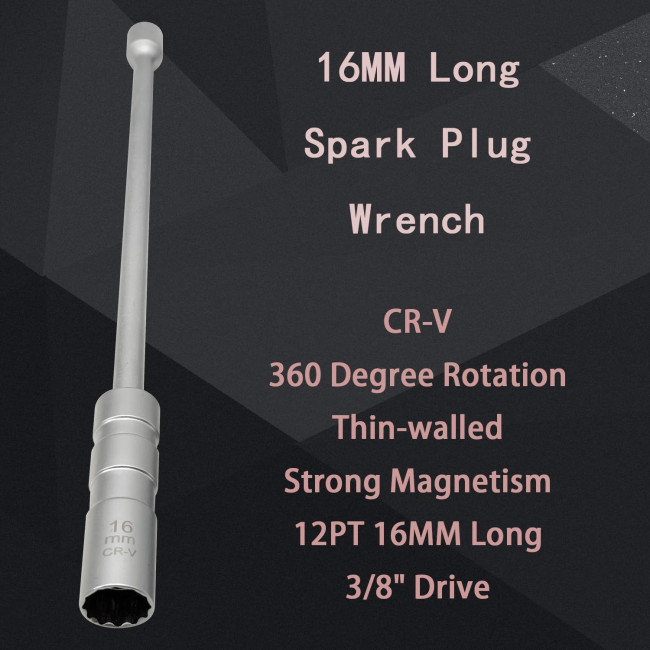  Універсальний магнітний ключ ZKTOOL ‎ZKEU042 для свічок запалювання, 16мм (4150)