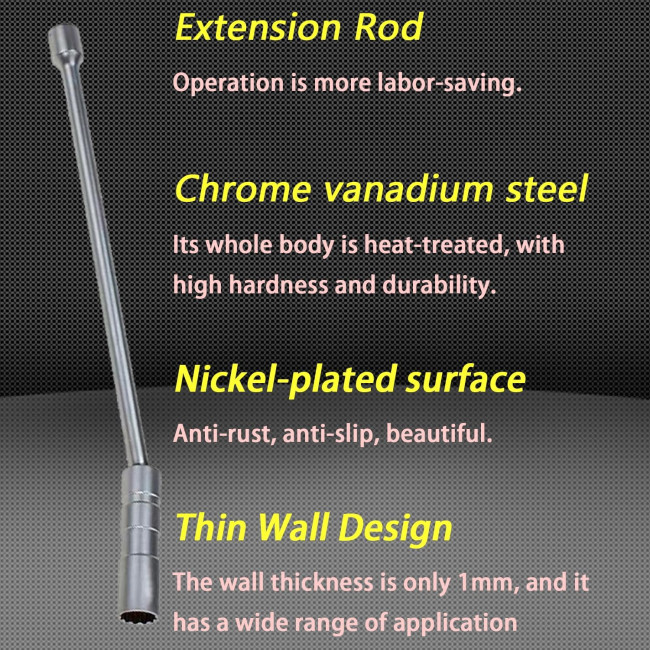  Універсальний магнітний ключ ZKTOOL ‎ZKEU042 для свічок запалювання, 16мм (4150)