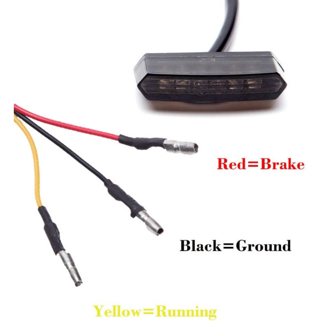  Універсальний мотоциклетний задній ліхтар DREAMIZER ‎FBA-EUYDEUJME071, 12 V 6 LED, чорний (4053)